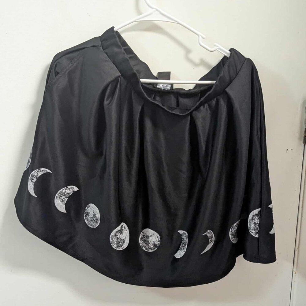 Midnight Hour Black Moon Phase Skirt - XL